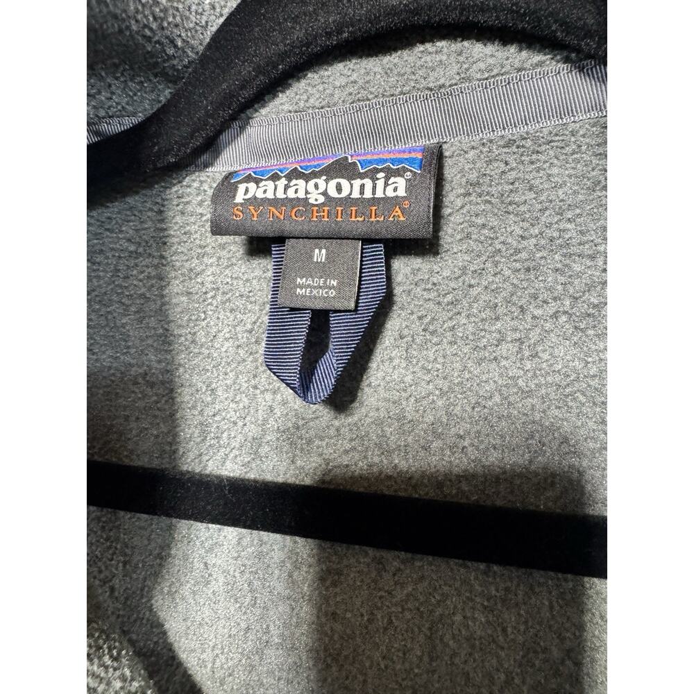 Patagonia Vest Mens Medium Synchilla Gray Full Zip Up - Picture 2 of 5